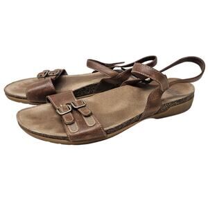 Dansko 40 Rebekah Ankle Strap Sandal Brown Leather Comfort Gorpcore Casual